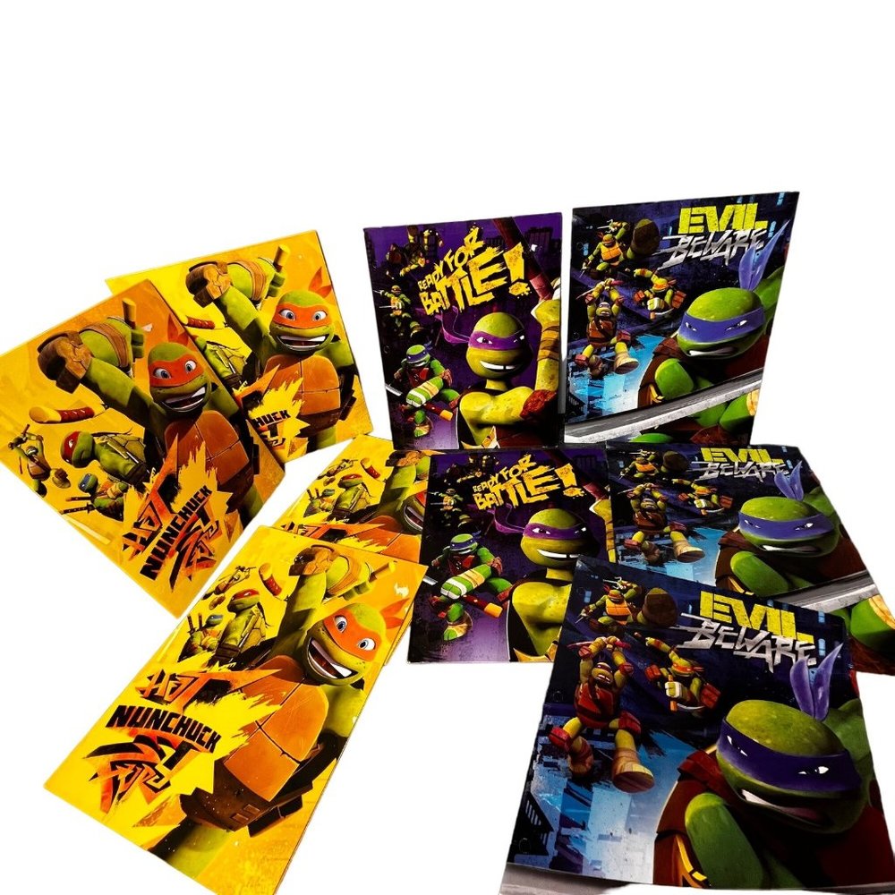 9 Teenage Mutant Ninja Turtles 2 Pocket Folders School Supplies Lot NWOT 2013